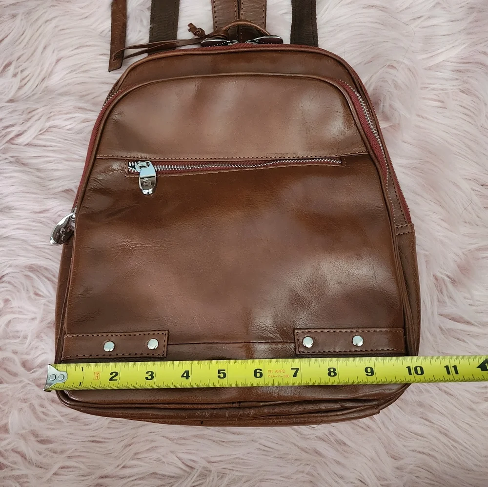 Ashwood Genuine glazed Leather backpack brown tan